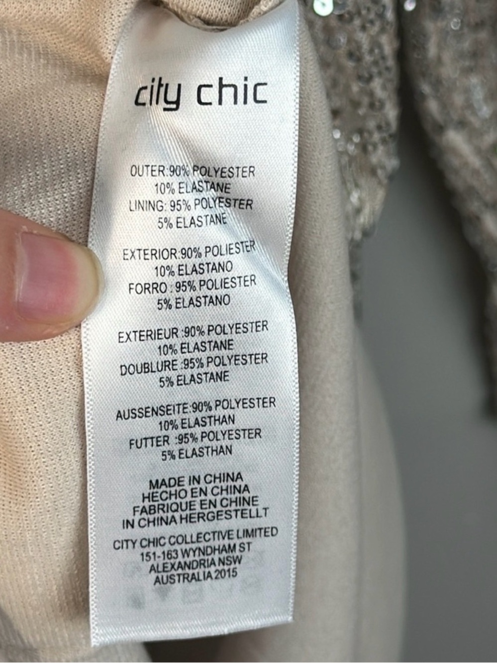 City Chic Champagne Sequin Wrap Dress - Picture 7 of 11